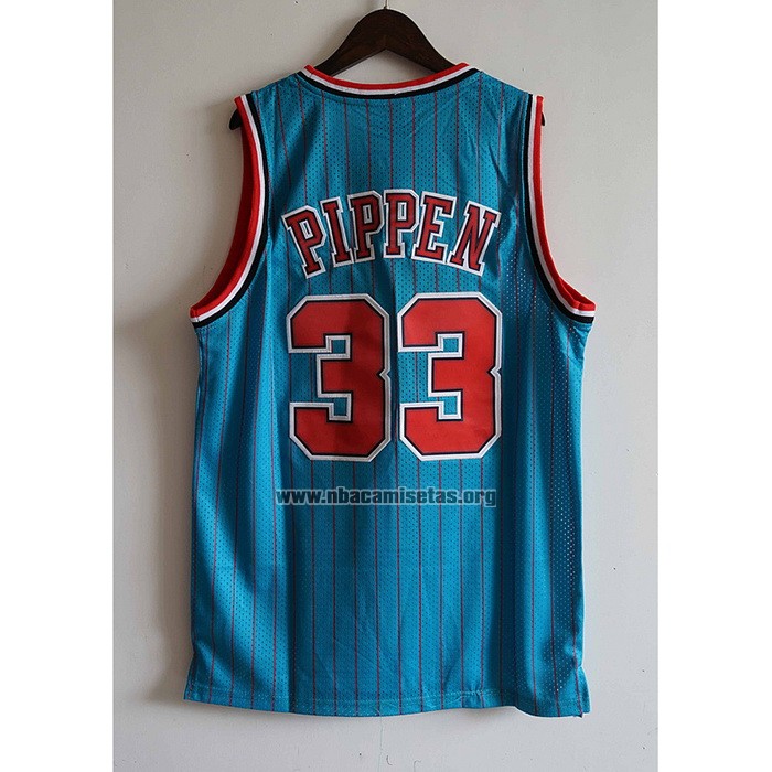 Camiseta Chicago Bulls Scottie Pippen NO 33 Mitchell & Ness 1995-96 Azul